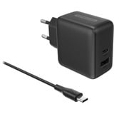 Sitecom 65W GaN Power Delivery oplader Zwart, 1x USB-C, 1x USB-A, 1,5 meter