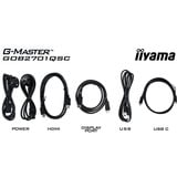 iiyama G-Master Titan Falcon GOB2701QSC-B1 27" gaming monitor Zwart, 2x HDMI 2.1, 1x DisplayPort 1.4, USB-C, Audio, 280 Hz