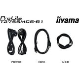 iiyama ProLite T2755MSC-B1 27" touchscreen monitor Zwart, Touch, HDMI, DisplayPort, USB, Audio