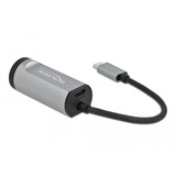 DeLOCK USB-C 3.2 Gen 1 naar RJ-45 Gigabit LAN adapter Grijs, Power Delivery