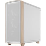 Fractal Design Summit Chalk White TG midi tower behuizing Wit/houtkleur | 2x USB-A | 1x USB-C | Tempered Glass