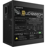 GIGABYTE UD1000GM PG5 V2 modulaire 1000 watt voeding  Zwart, 1x 12V-2x6, 4x PCIe