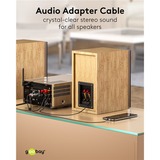goobay Plus 3,5 mm jack naar 2x stereo RCA (Tulp) adapterkabel Zwart/zilver, 5 meter