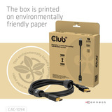 Club 3D Displayport 2.1 VESA DP80 gecertificeerde kabel male-male Zwart, 2 meter, 8K 240Hz, 10K 60Hz, 80Gbps
