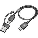 HP Poly Voyager Focus 2 USB-C on-ear headset Incl. USB-C/A Adapter + Oplaadstandaard