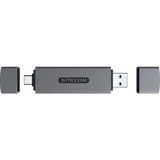 Sitecom USB-A + USB-C Stick kaartlezer met USB Grijs