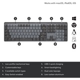 Logitech MX Mechanical toetsenbord Zwart, US-International lay-out (QWERTY), 100%, Bluetooth