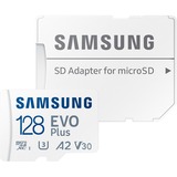 Samsung EVO Plus 128 GB microSDXC (2024) geheugenkaart Wit, UHS-I U1, Class 10, V10, A1