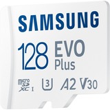 Samsung EVO Plus 128 GB microSDXC (2024) geheugenkaart Wit, UHS-I U1, Class 10, V10, A1