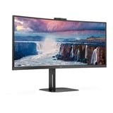 AOC CU34V5CW/BK 34" Curved UltraWide monitor Zwart, 100 Hz, HDMI, DisplayPort, USB-A, USB-C, Freesync