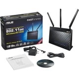ASUS RT-AC68U V3 mesh router Zwart, 4x LAN, Dual band 2,4GHz/ 5GHz, USB 3.0