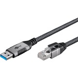 goobay USB-A 3.0 naar RJ45 adapterkabel Zwart/zilver, 1.5 meter