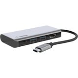 Belkin CONNECT Meerpoorts 4-in-1 USB-C dockingstation Grijs/zwart