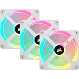 Corsair iCUE LINK QX120 RGB 120mm PWM Fans Starter Kit - Wit case fan Wit, 4-pins PWM fan-connector