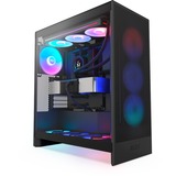 NZXT H7 Flow RGB ( 2024 ) midi tower behuizing Zwart | 2x USB-A | 1x USB-C | RGB | Tempered Glass