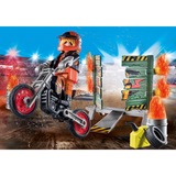 PLAYMOBIL Stuntshow - Starterpack Stuntshow motor met vuurmuur Constructiespeelgoed 71256