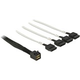 DeLOCK Mini SAS HD SFF-8643 naar 4x SATA 7-Pin kabel Zwart, 0,5 meter