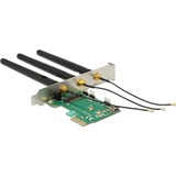 DeLOCK PCI Express Card > 1 x internal M.2 Key A Slot met 3 externe antennes netwerkadapter Low Profile