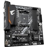 GIGABYTE AORUS B550M ELITE socket AM4 moederbord Zwart/grijs, RAID, Gb-LAN, Sound, µATX