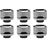 EKWB EK-Quantum Torque 6-Pack HDC 14 - Nickel Black verbinding Zilver/zwart