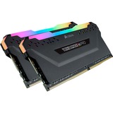 Corsair 32 GB DDR4-3600 Kit werkgeheugen Zwart, CMW32GX4M2D3600C18, Vengeance RGB PRO, XMP