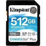 Kingston Canvas Go! Plus SDXC 512 GB geheugenkaart Zwart, UHS-I U3, Class 10, A2