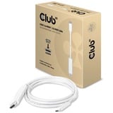 Club 3D Actieve USB-C naar HDMI 2.0 UHD kabel Wit, 1,8 meter