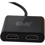 Club 3D USB 3.2 Gen1 Type A naar HDMI Dual Monitor 4K 60Hz adapter Zwart