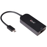 Club 3D USB-C 3.2 Gen 1 naar 2.5Gb-LAN Ethernet adapter Zwart, 0,16 meter