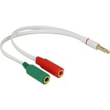DeLOCK 3,5 mm 4-pin stereo jack (male) naar 2x 3.5 mm 3-pin stereo jack (female) splitterkabel Wit
