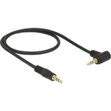 DeLOCK 3,5 mm naar 3,5 mm 90° kabel Zwart, 1 meter