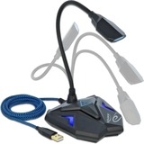 DeLOCK Desktop USB Gaming Microfoon Zwart/blauw