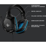 Logitech G432 7.1 Surround Sound Wired  over-ear gaming headset Zwart/blauw, Pc, PlayStation 4, PlayStation 5, Xbox One, Xbox Series X|S, Nintendo Switch