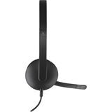 Logitech USB H340 on-ear headset Zwart, Retail