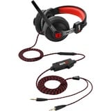 Sharkoon RUSH ER2 over-ear gaming headset Zwart/rood, Pc, PlayStation 4, PlayStation 5, Xbox One