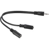goobay 3,5 mm naar 2x 3,5 mm Stereo adapterkabel  Zwart