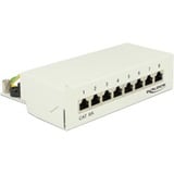 DeLOCK Desktop patchpaneel 8 Port Cat.6A Grijs