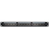 Inter-Tech 19" CAT5e STP Patchpaneel 24-Poort Zwart