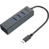 i-tec USB-C Metal HUB 3 Port Giga usb-hub Antraciet