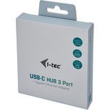 i-tec USB-C Metal HUB 3 Port Giga usb-hub Antraciet