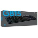 Logitech G815 LIGHTSYNC RGB Mechanical Gaming Keyboard Zwart, FR lay-out, GL Tactile, RGB leds