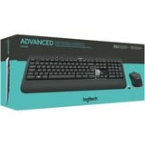 Logitech MK540 Advanced - Draadloze, desktopset Donkergrijs, BE Lay-out, 1000 dpi