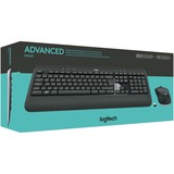 Logitech MK540 Advanced - Draadloze toetsenbord- en muiscombinatie, desktopset Donkergrijs, BE Lay-out, 1000 dpi