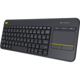 Logitech Wireless Touch K400 Plus, toetsenbord Donkergrijs, BE Lay-out