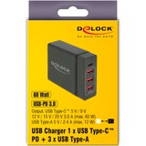 DeLOCK 60W USB Power Delivery oplader Zwart