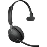 Jabra Evolve2 65, MS Mono on-ear headset Zwart, Microsoft Teams, Bluetooth, Inclusief laadstation