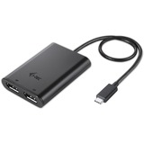 i-tec USB-C 3.2 Gen 2 naar 2x DisplayPort adapter Zwart, 0,3 meter, 4K