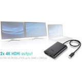 i-tec USB-C 3.2 Gen 2 naar 2x HDMI adapter Zwart, 0,3 meter, 4K