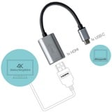 i-tec USB-C 3.2 Gen 2 naar HDMI adapter Zwart/zilver, 0,15 meter, 4K 60Hz