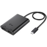 i-tec USB-C > Dual HDMI adapter Zwart, 0,3 meter, 4K